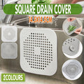 2X Square Drain Cover For Shower Drain Hair Catcher Flat Silicone Plug For Bath - Grey V528-FLATSILICONE-2PCS-GREY-521813