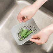 2X Square Drain Cover For Shower Drain Hair Catcher Flat Silicone Plug For Bath - Grey V528-FLATSILICONE-2PCS-GREY-521813