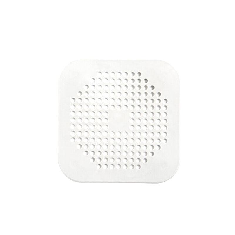 2X Square Drain Cover For Shower Drain Hair Catcher Flat Silicone Plug For Bath - Grey V528-FLATSILICONE-2PCS-GREY-521813