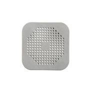 2X Square Drain Cover For Shower Drain Hair Catcher Flat Silicone Plug For Bath - Grey V528-FLATSILICONE-2PCS-GREY-521813