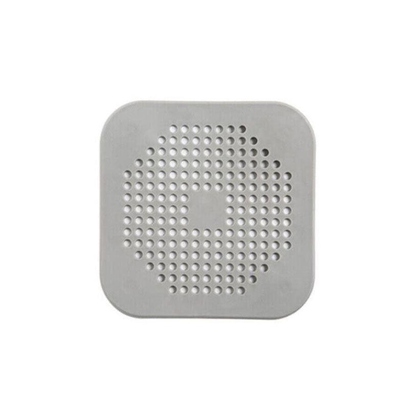 2X Square Drain Cover For Shower Drain Hair Catcher Flat Silicone Plug For Bath - White V528-FLATSILICONE-2PCS-WHITE-630496