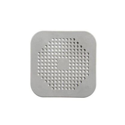 2X Square Drain Cover For Shower Drain Hair Catcher Flat Silicone Plug For Bath - White V528-FLATSILICONE-2PCS-WHITE-630496