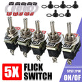 5X Waterproof Toggle Flick Switch 250V On/Off Car Dash Light Metal 12 Volt Boot V528-FLICKSWITCH-106018