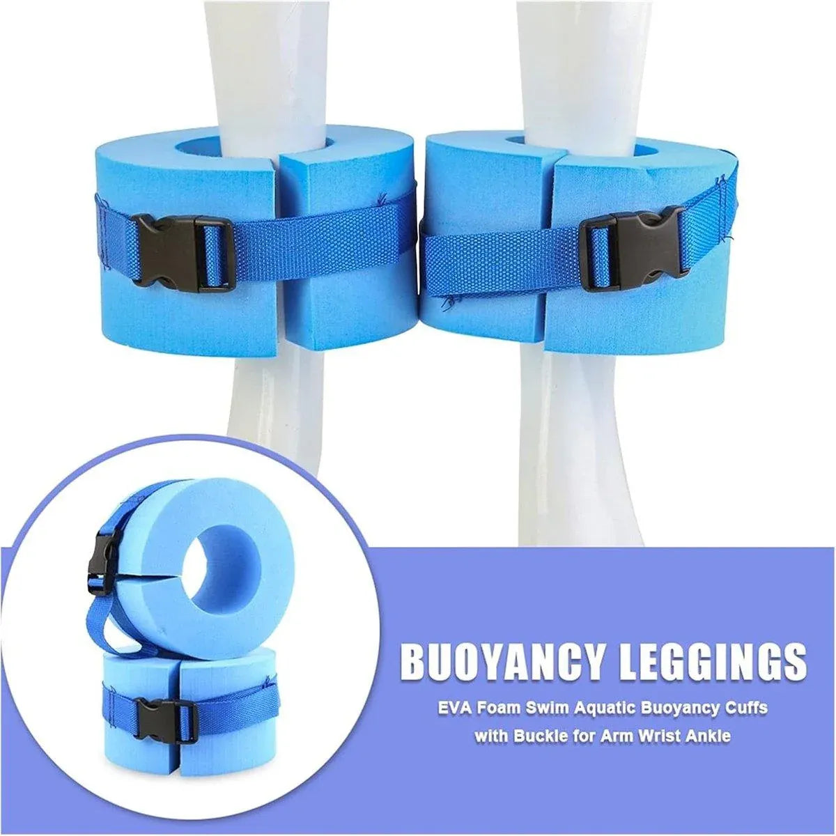 2pcs Swimming Gear Arm Floats Big Buoyancy Water Sports Tie Legs and Feet Rings V528-FLOATING-RING-BLUE-2PCS-928554