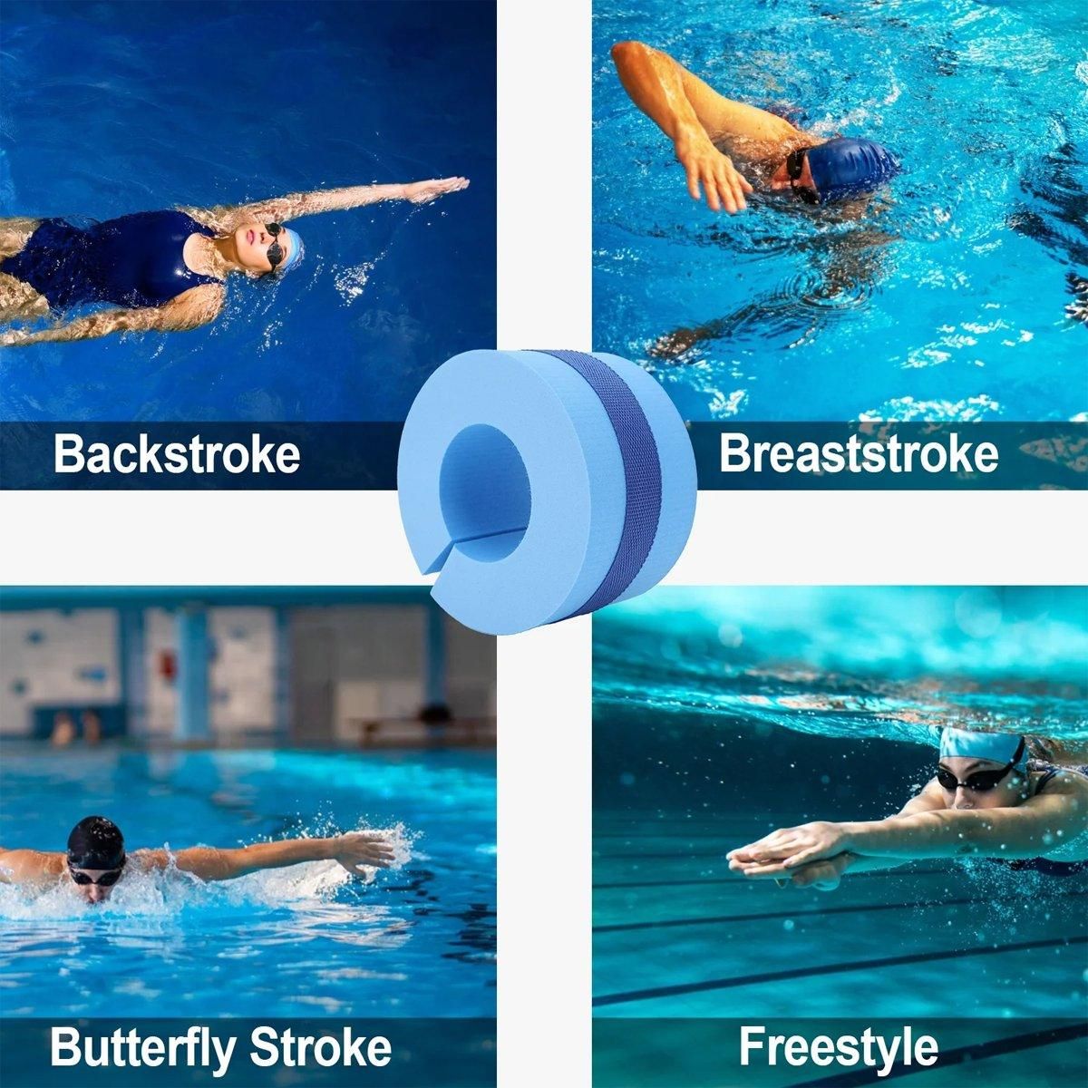 2pcs Swimming Gear Arm Floats Big Buoyancy Water Sports Tie Legs and Feet Rings V528-FLOATING-RING-BLUE-2PCS-928554