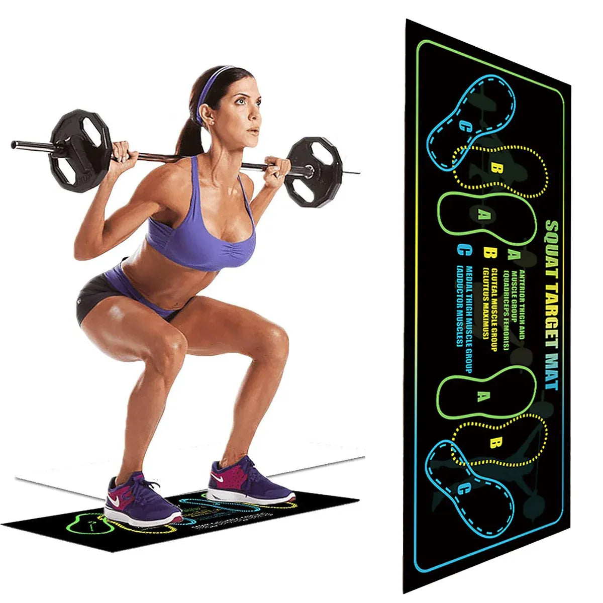 Squat Mat Fitness Mat Non Slip Mat Thick Floor Mat Home Gym Exercise Workout V528-FLOOR-MAT-35-80CM-495951