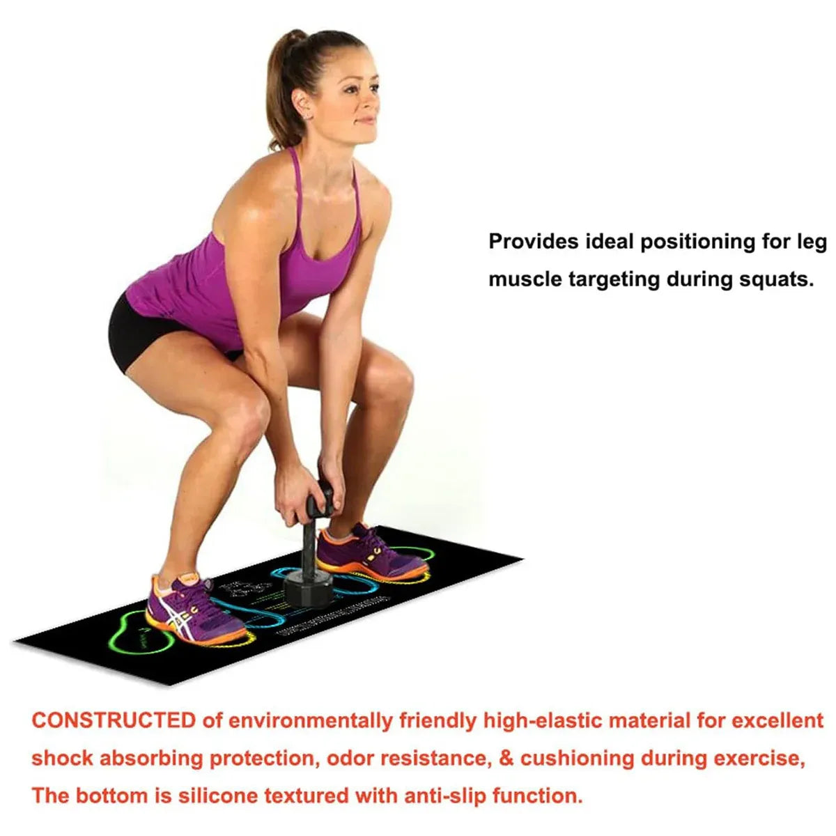 Squat Mat Fitness Mat Non Slip Mat Thick Floor Mat Home Gym Exercise Workout V528-FLOOR-MAT-35-80CM-495951