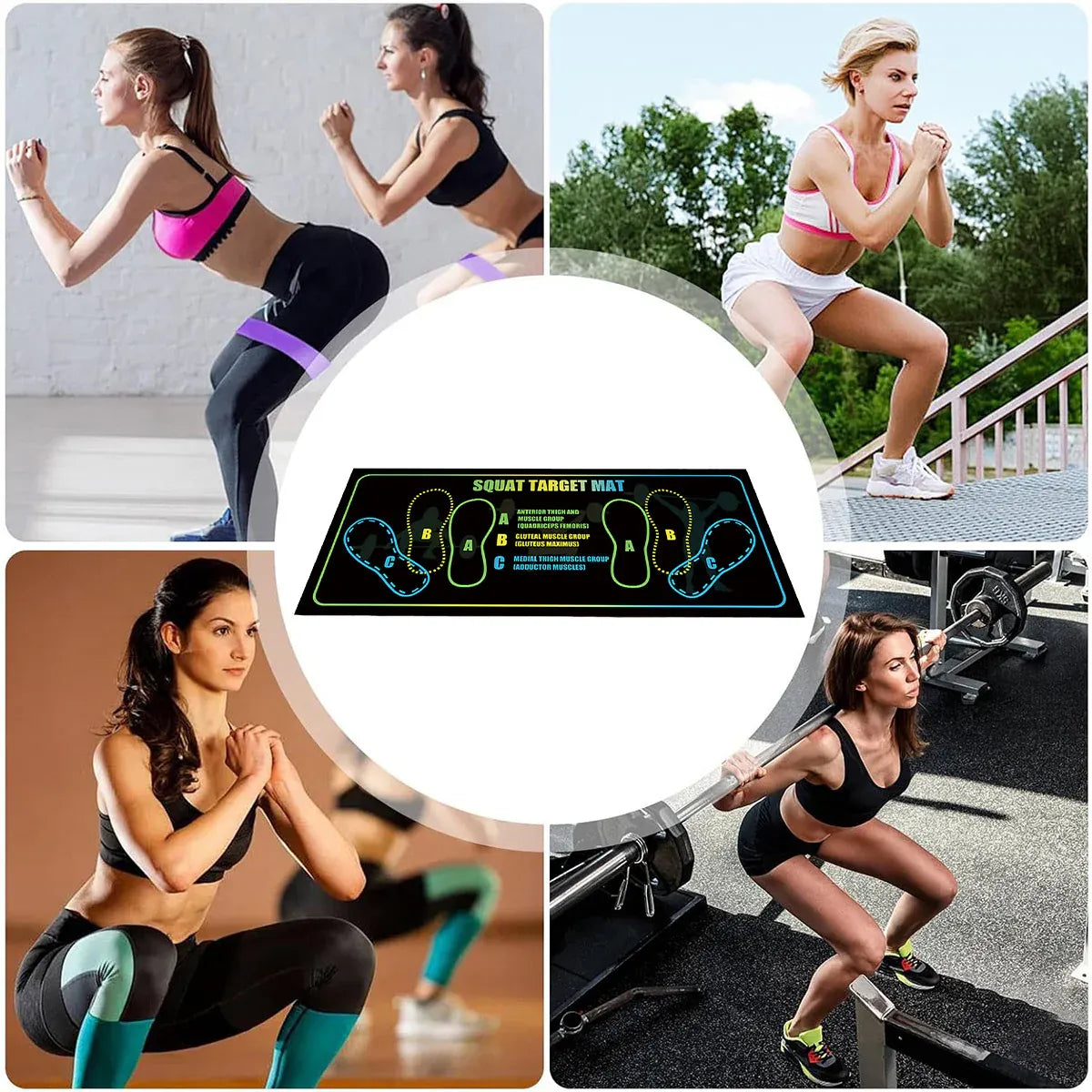 Squat Mat Fitness Mat Non Slip Mat Thick Floor Mat Home Gym Exercise Workout V528-FLOOR-MAT-35-80CM-495951