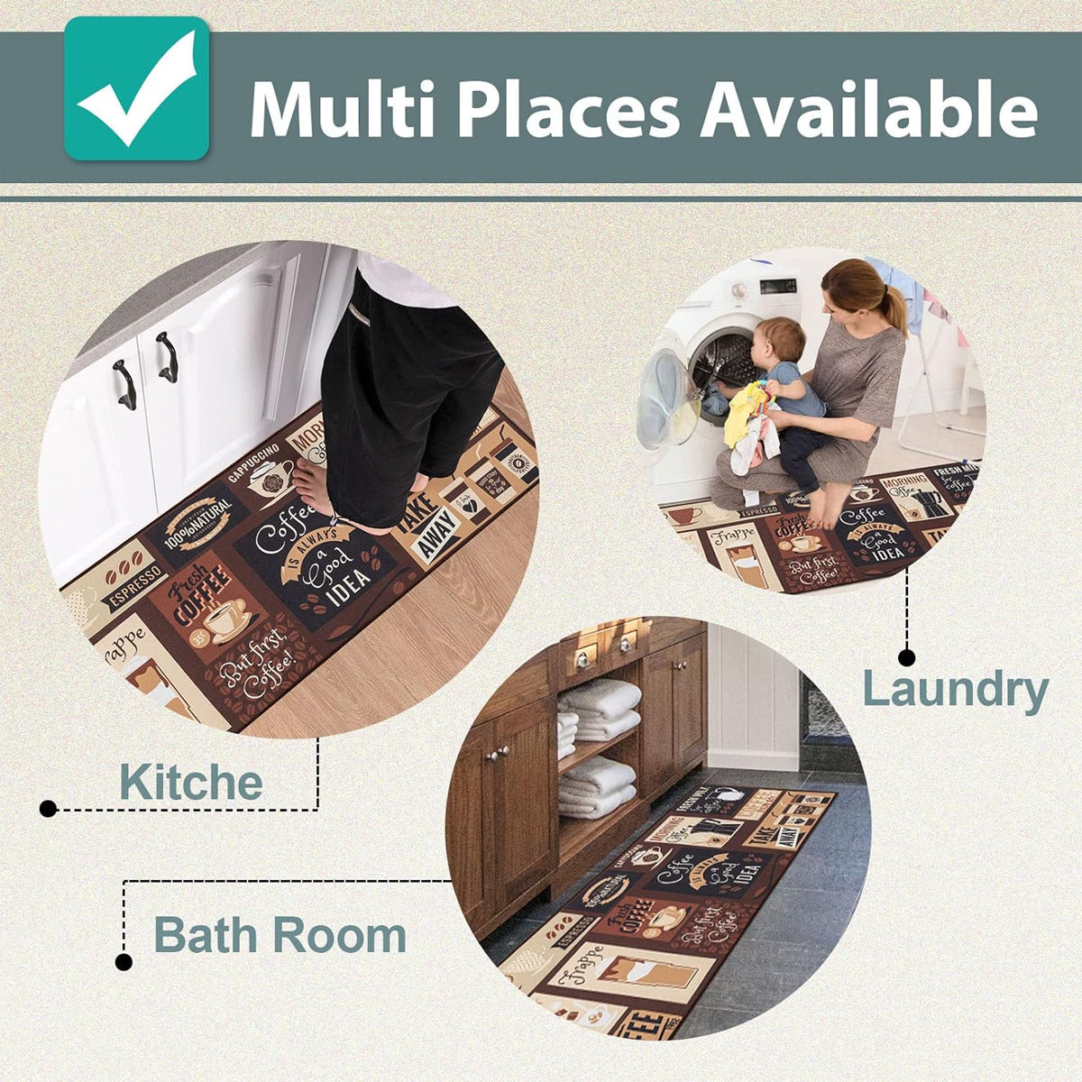 Printed Non Slip Door Floor Rug Mat Kitchen Bathroom Carpet Mat Water Absorbent V528-FLOOR-MAT-50-160CM-722593