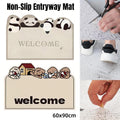 Cartoon Non Slip Household Silk Circle Floor Mat Durable Entryway Rug Can Be Cut - Dog V528-FLOOR-MAT-DOG-895352