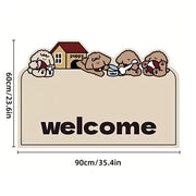 Cartoon Non Slip Household Silk Circle Floor Mat Durable Entryway Rug Can Be Cut - Dog V528-FLOOR-MAT-DOG-895352