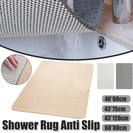 Waterproof Non-Slip Bathroom Shower Mat Anti-Slip Rug Toilet Floor Mat Washable - White-43*75cm V528-FLOOR-MAT-WHITE-43-75-924712