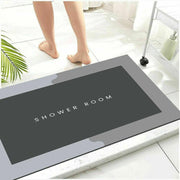 50x80CM Super Absorbent Floor Mat Soft Quick-Drying Non-Slip Diatom Mud Bath - Grey-Oval V528-FLOORMAT-GREY-OVAL-5080CM-620427
