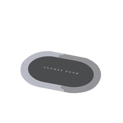 50x80CM Super Absorbent Floor Mat Soft Quick-Drying Non-Slip Diatom Mud Bath - Grey-Oval V528-FLOORMAT-GREY-OVAL-5080CM-620427