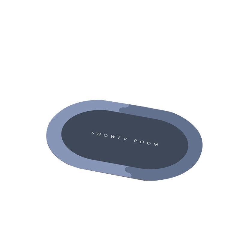 50x80CM Super Absorbent Floor Mat Soft Quick-Drying Non-Slip Diatom Mud Bath - Grey-Oval V528-FLOORMAT-GREY-OVAL-5080CM-620427
