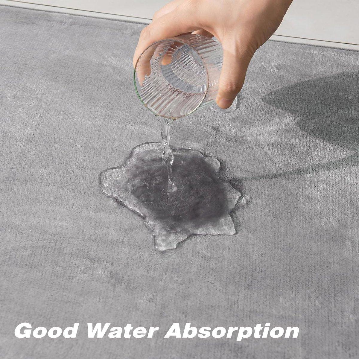 Water Absorbent Floor Mats for Home Doors Bedrooms Bathrooms Non Slip Mats V528-FLOORMAT-SILVER-GREY-148304