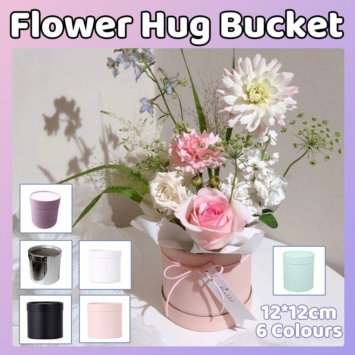 10pcs Clear Round Hug Bucket for Flower Arrangement Bouquet Packaging Supplies - Flower-Bucket-10pcs-Purple V528-FLOWER-BUCKET-10PCS-PURPLE-719542