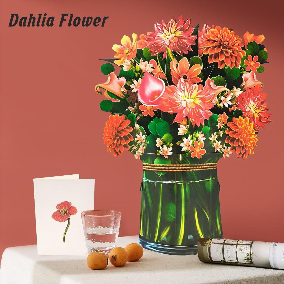 New Style 3D Pop Up Cards Paper Flower Bouquet Greeting Card for All Occasions - Flower Butterfly V528-FLOWER-BUTTERFLY-131267