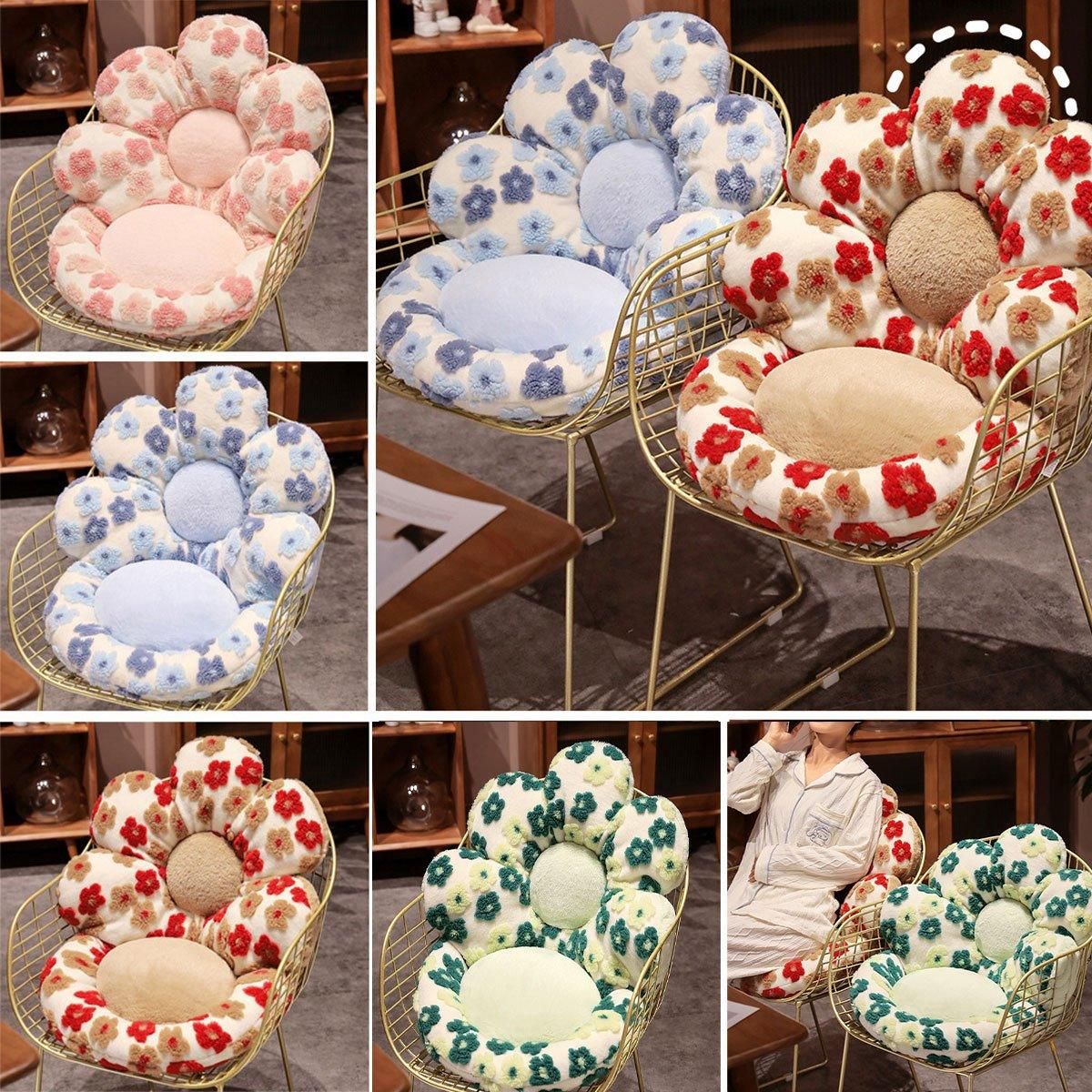 Cute Soft Seat Cushion Flower Shaped Lazy Sofa Pad for Office Chairs and Home Use - Red V528-FLOWER-CUSHION-RED-887700