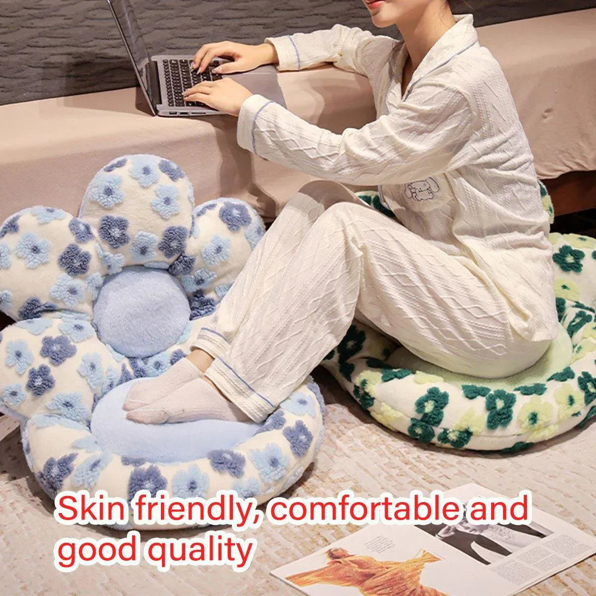 Cute Soft Seat Cushion Flower Shaped Lazy Sofa Pad for Office Chairs and Home Use - Red V528-FLOWER-CUSHION-RED-887700