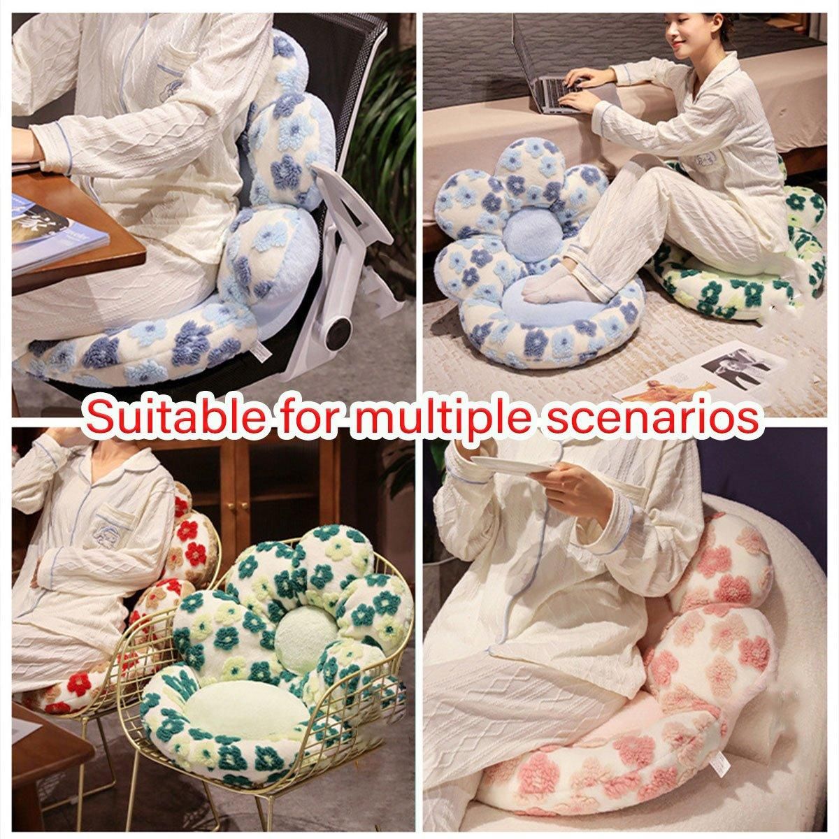 Cute Soft Seat Cushion Flower Shaped Lazy Sofa Pad for Office Chairs and Home Use - Red V528-FLOWER-CUSHION-RED-887700