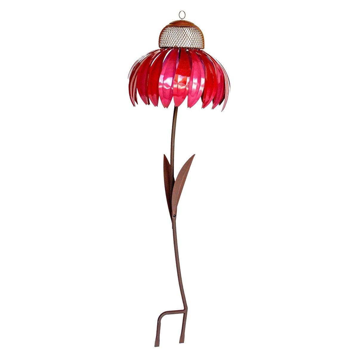 Decorative Metal Flower Garden Bird Feeder Outdoor Hanging Birdseed Feeder V528-FLOWER-FEEDER-RED-394644