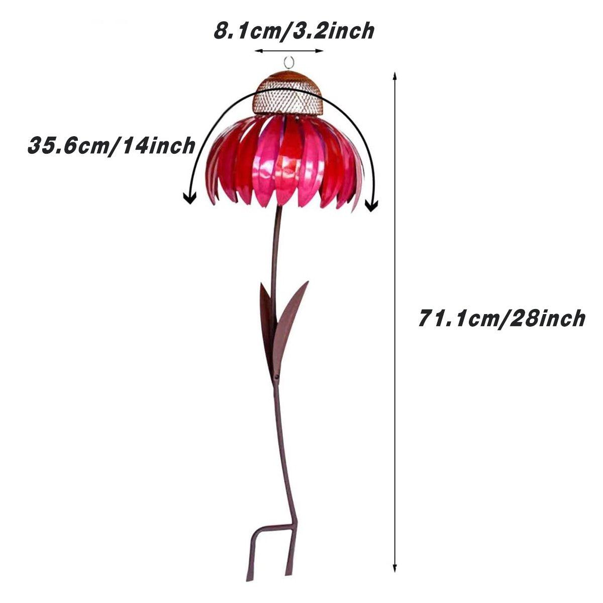 Decorative Metal Flower Garden Bird Feeder Outdoor Hanging Birdseed Feeder V528-FLOWER-FEEDER-RED-394644