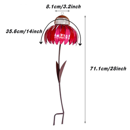 Decorative Metal Flower Garden Bird Feeder Outdoor Hanging Birdseed Feeder V528-FLOWER-FEEDER-RED-394644