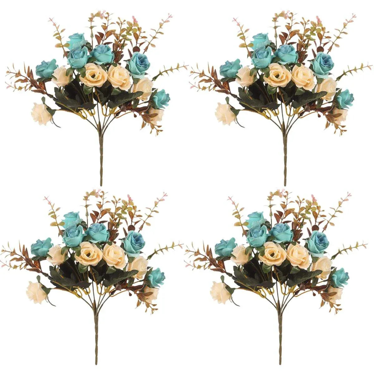 4pcs Artificial Flowers Home Decoration Floral Arrangement for Living Room Decor V528-FLOWER-LIGHT-BLUE-4PCS-839942