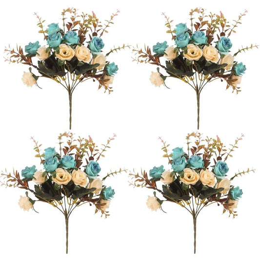 4pcs Artificial Flowers Home Decoration Floral Arrangement for Living Room Decor V528-FLOWER-LIGHT-BLUE-4PCS-839942