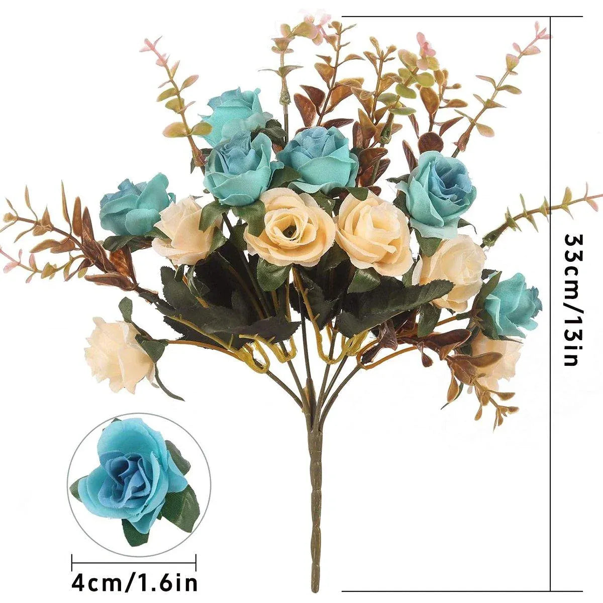 4pcs Artificial Flowers Home Decoration Floral Arrangement for Living Room Decor V528-FLOWER-LIGHT-BLUE-4PCS-839942