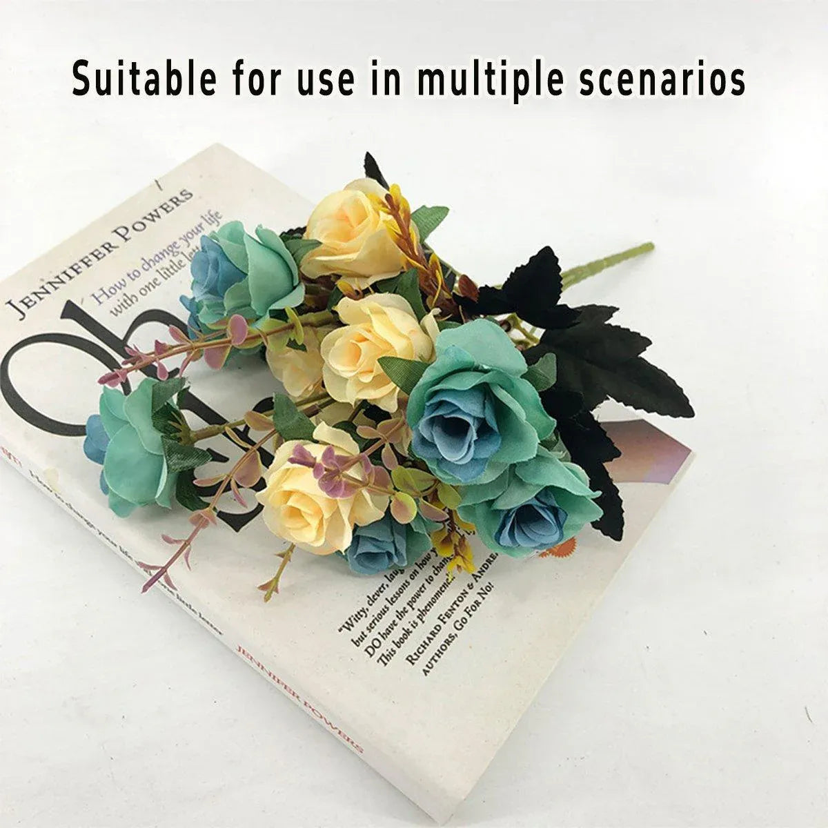 4pcs Artificial Flowers Home Decoration Floral Arrangement for Living Room Decor V528-FLOWER-LIGHT-BLUE-4PCS-839942
