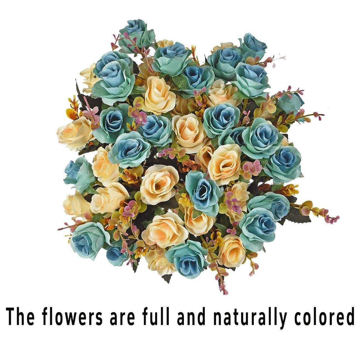 4pcs Artificial Flowers Home Decoration Floral Arrangement for Living Room Decor V528-FLOWER-LIGHT-BLUE-4PCS-839942