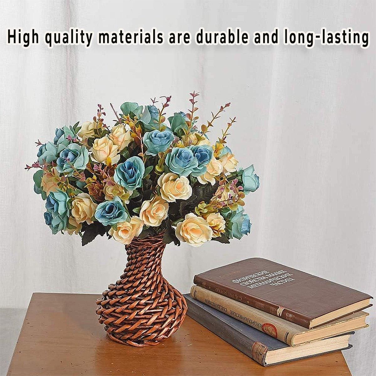 4pcs Artificial Flowers Home Decoration Floral Arrangement for Living Room Decor V528-FLOWER-LIGHT-BLUE-4PCS-839942
