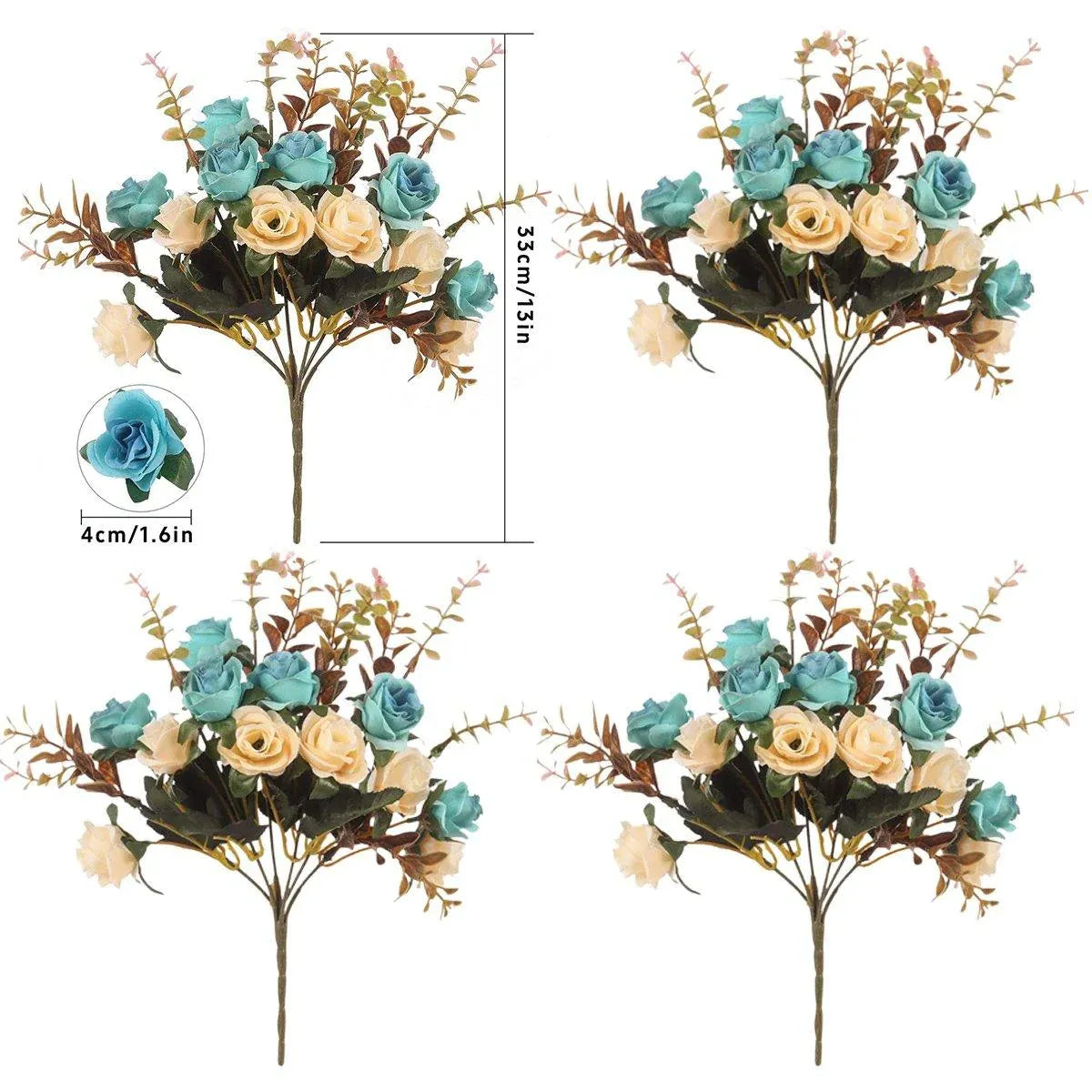 4pcs Artificial Flowers Home Decoration Floral Arrangement for Living Room Decor V528-FLOWER-LIGHT-BLUE-4PCS-839942