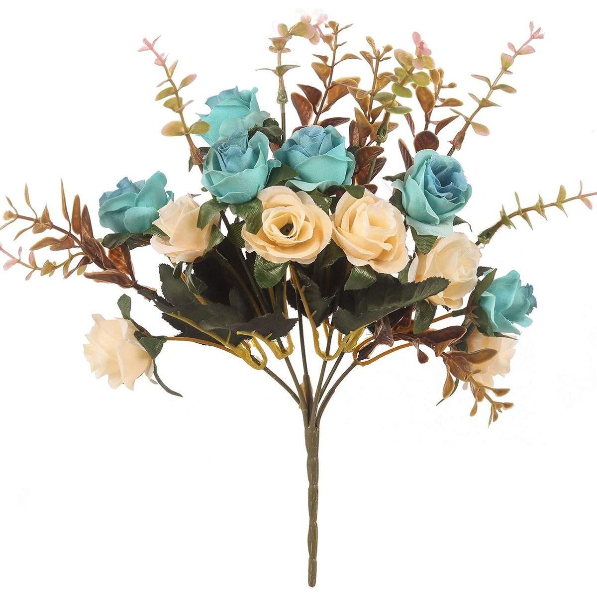 4pcs Artificial Flowers Home Decoration Floral Arrangement for Living Room Decor V528-FLOWER-LIGHT-BLUE-4PCS-839942