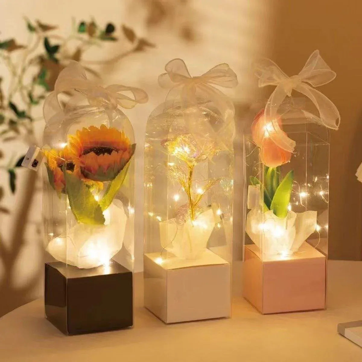 10pcs Bouquet Packaging Transparent PVC Flower Box Portable Floral Gift Boxes - White V528-FLOWER-PACKING-10PCS-WHITE-740940