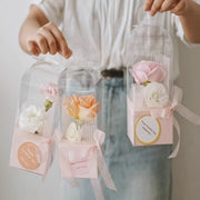 10pcs Bouquet Packaging Transparent PVC Flower Box Portable Floral Gift Boxes - White V528-FLOWER-PACKING-10PCS-WHITE-740940