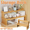 2 Tier Bamboo Plant Stand Flower Pot Rack Indoor Outdoor Patio Garden Shelf V528-FLOWER-SHELF-60-934112