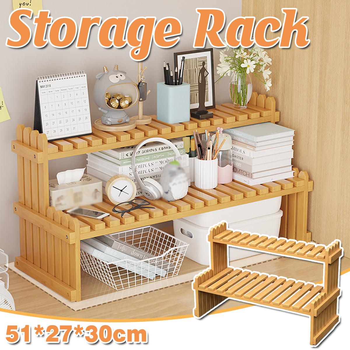 2 Tier Bamboo Plant Stand Flower Pot Rack Indoor Outdoor Patio Garden Shelf V528-FLOWER-SHELF-60-934112