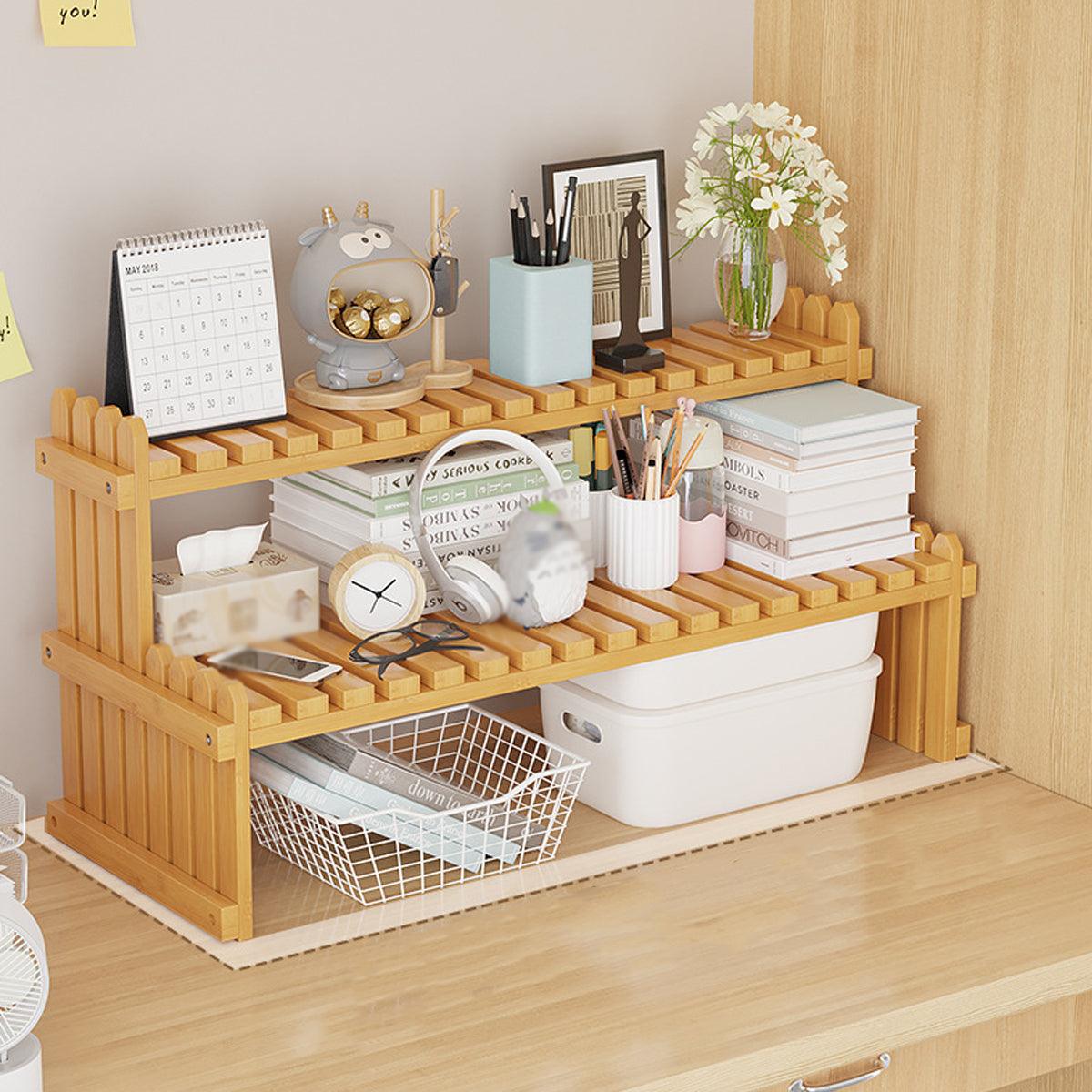 2 Tier Bamboo Plant Stand Flower Pot Rack Indoor Outdoor Patio Garden Shelf V528-FLOWER-SHELF-60-934112