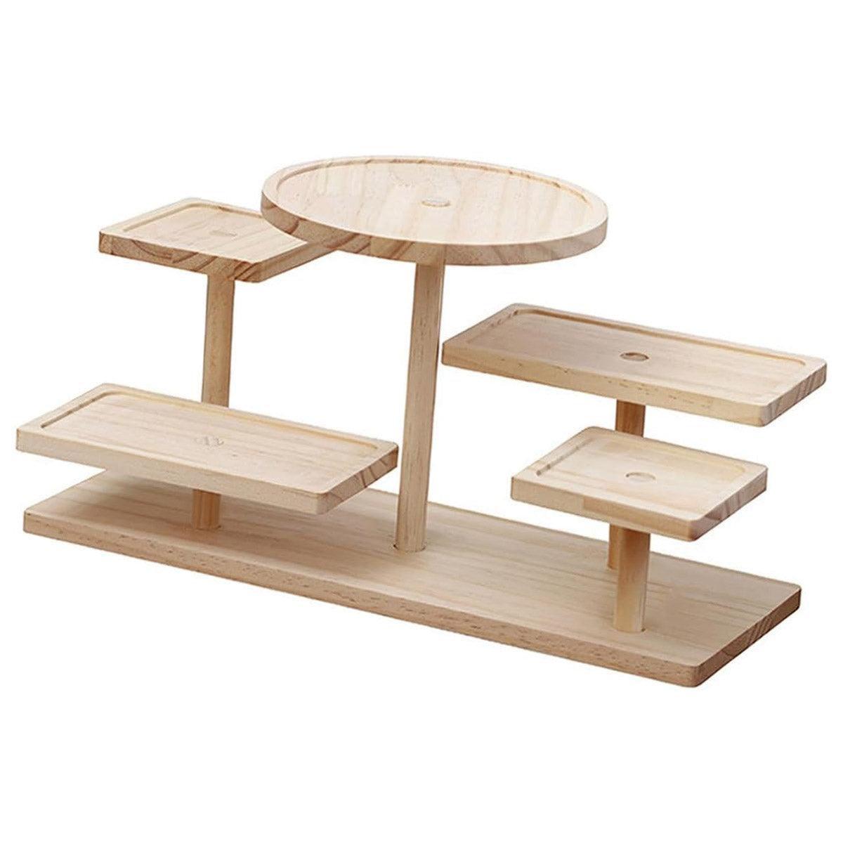 Multi-Tier Wooden Step Shelf Desktop Storage Organizer for Office and Home Use V528-FLOWER-STAND-467193