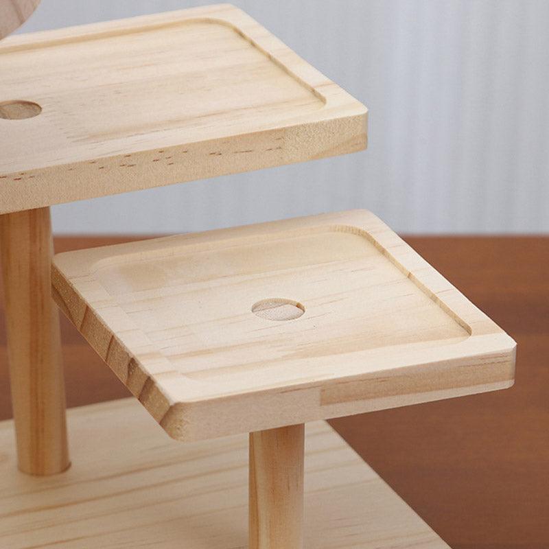 Multi-Tier Wooden Step Shelf Desktop Storage Organizer for Office and Home Use V528-FLOWER-STAND-467193