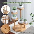 Round Tabletop Flower Stand Balcony Storage Shelf Display Rack Indoor Outdoor V528-FLOWER-STAND-5-888266