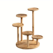 Round Tabletop Flower Stand Balcony Storage Shelf Display Rack Indoor Outdoor V528-FLOWER-STAND-5-888266