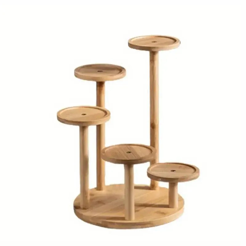 Round Tabletop Flower Stand Balcony Storage Shelf Display Rack Indoor Outdoor V528-FLOWER-STAND-5-888266