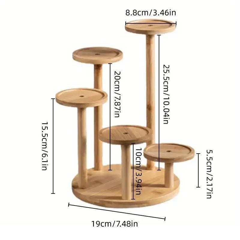 Round Tabletop Flower Stand Balcony Storage Shelf Display Rack Indoor Outdoor V528-FLOWER-STAND-5-888266