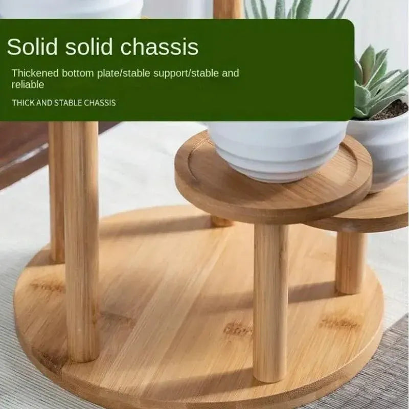 Round Tabletop Flower Stand Balcony Storage Shelf Display Rack Indoor Outdoor V528-FLOWER-STAND-5-888266