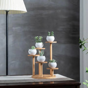 Round Tabletop Flower Stand Balcony Storage Shelf Display Rack Indoor Outdoor V528-FLOWER-STAND-5-888266