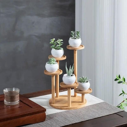 Round Tabletop Flower Stand Balcony Storage Shelf Display Rack Indoor Outdoor V528-FLOWER-STAND-5-888266